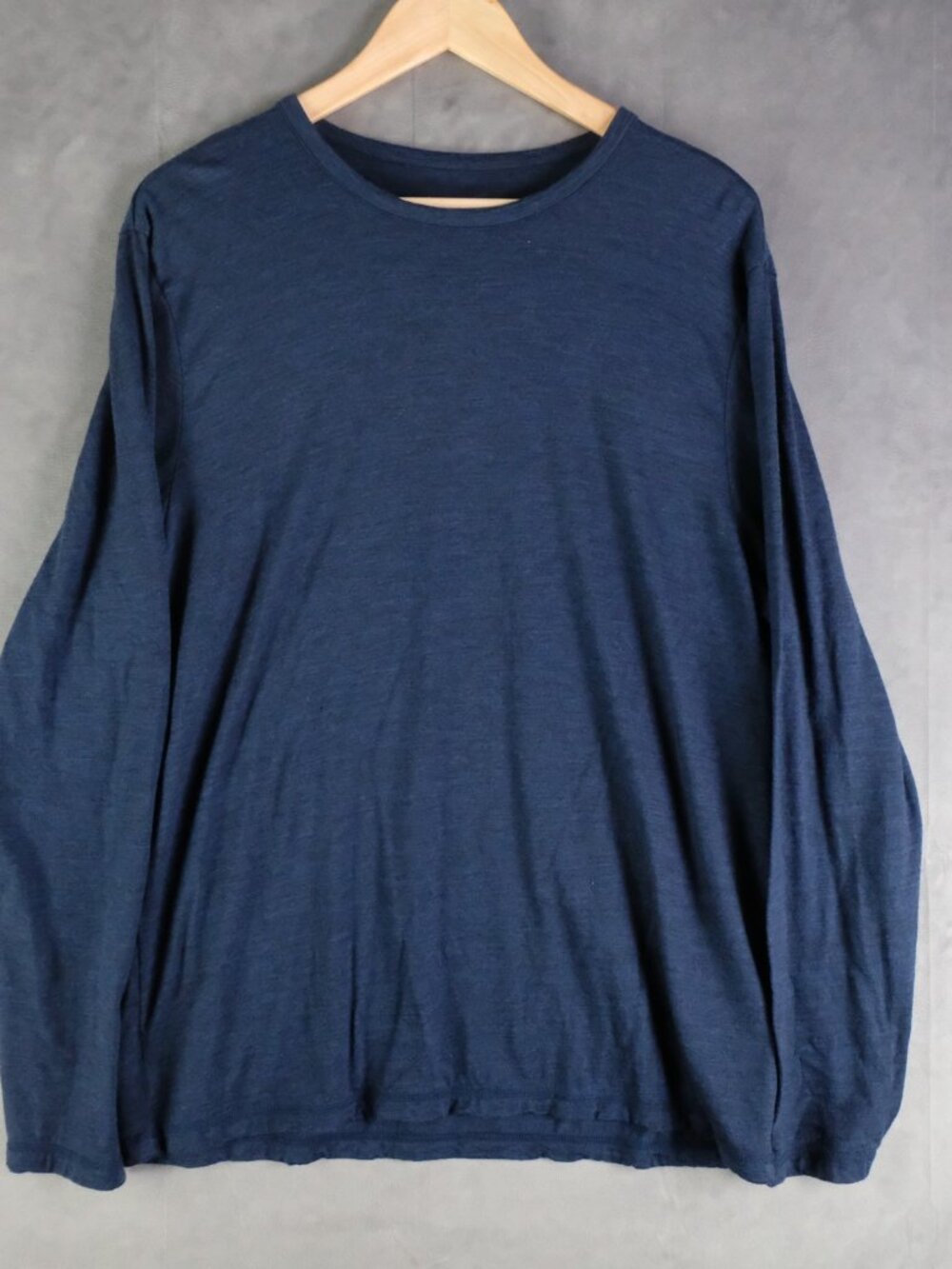 Cloudveil Shirt Mens Large Blue Merino Wool Base Layer Long Sleeve Hiking